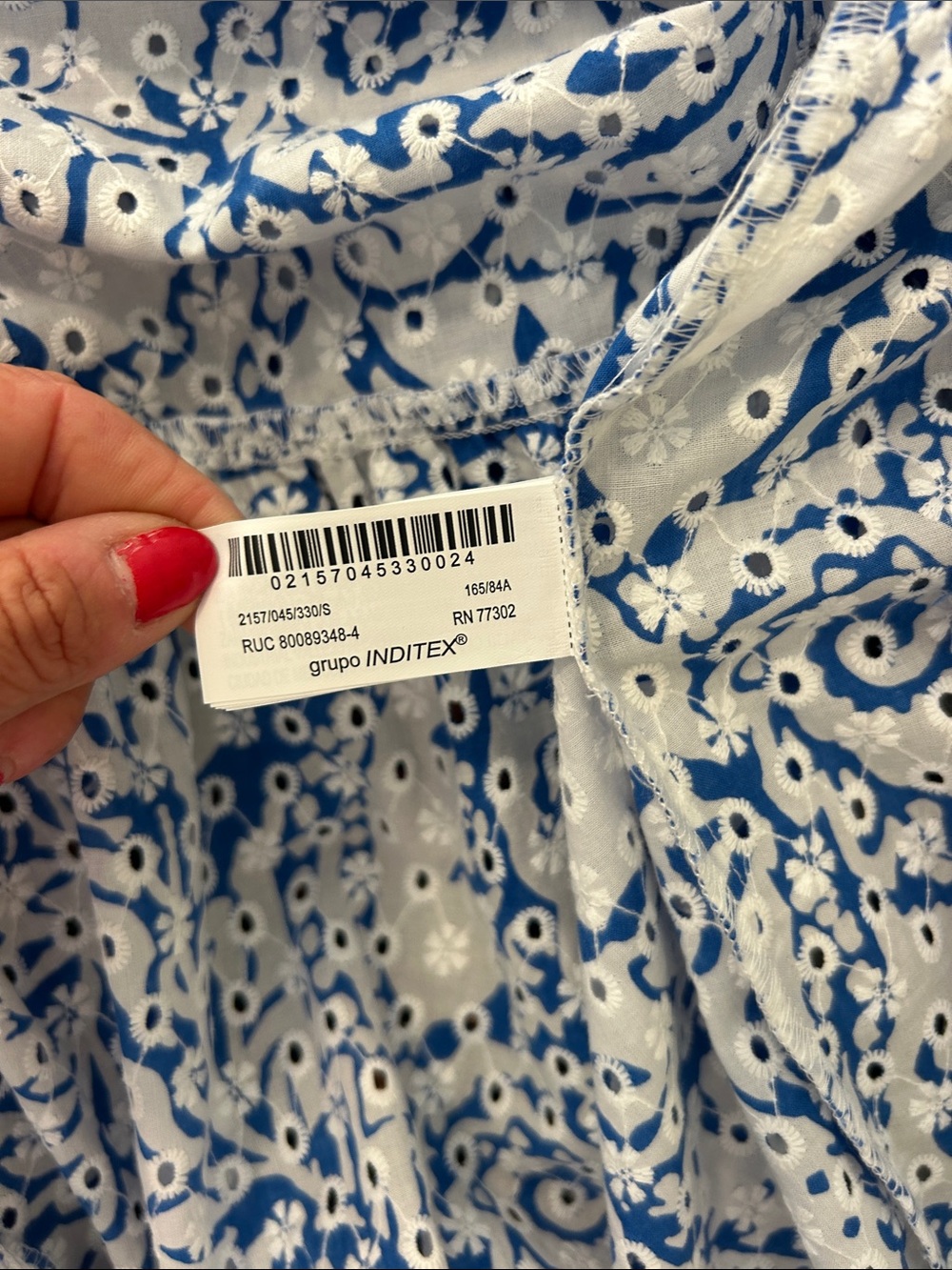 Zara Blue and White Paisley Midi Shirt Dress - Picture 6 of 6
